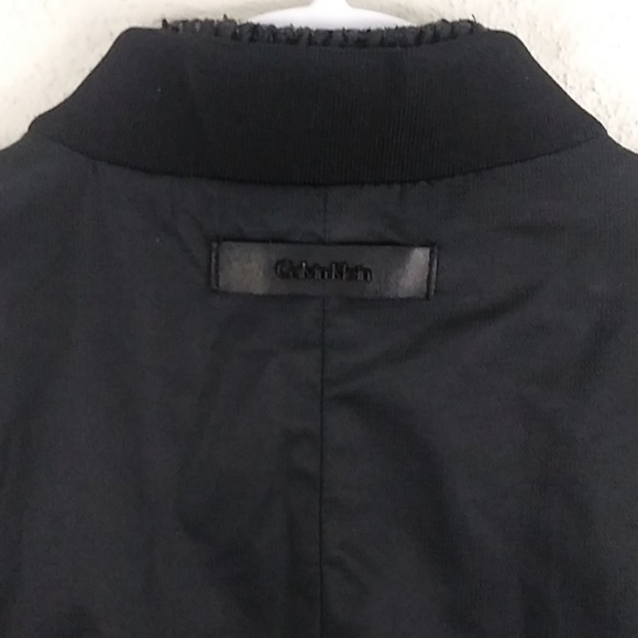 Calvin Klein Black Polyester Stand Up Collar Long Sleeve Zipper Front Jacket - Picture 13 of 14